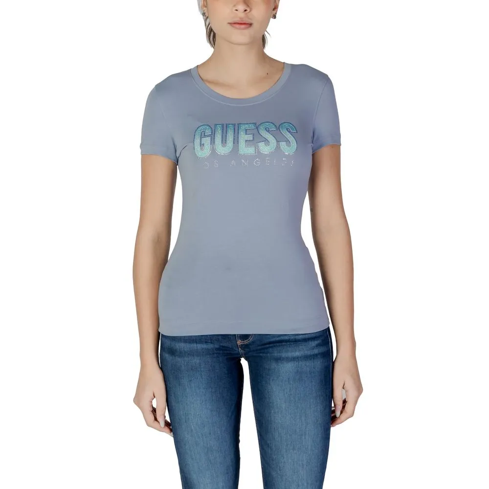 Guess Women's Blue Cotton Tops & T-Shirt