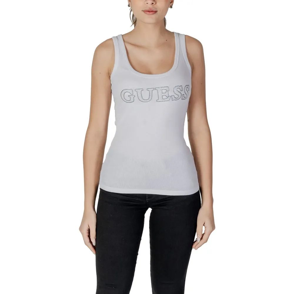 Guess Women's White Cotton Tops & T-Shirt