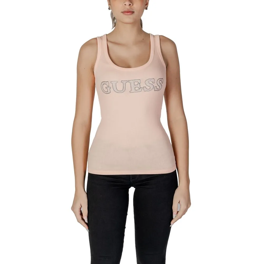 Guess Women's Orange Cotton Tops & T-Shirt