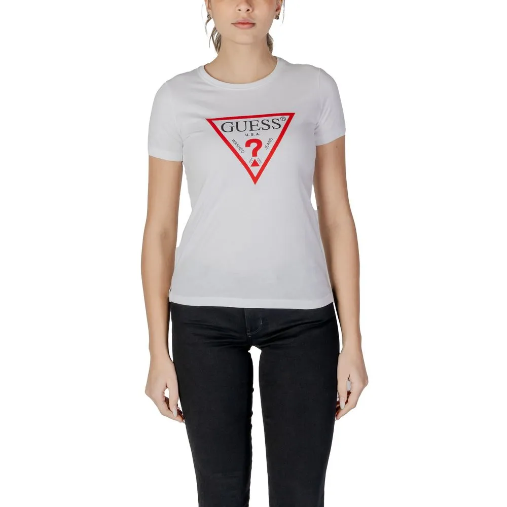 Guess Women's White Cotton Tops & T-Shirt