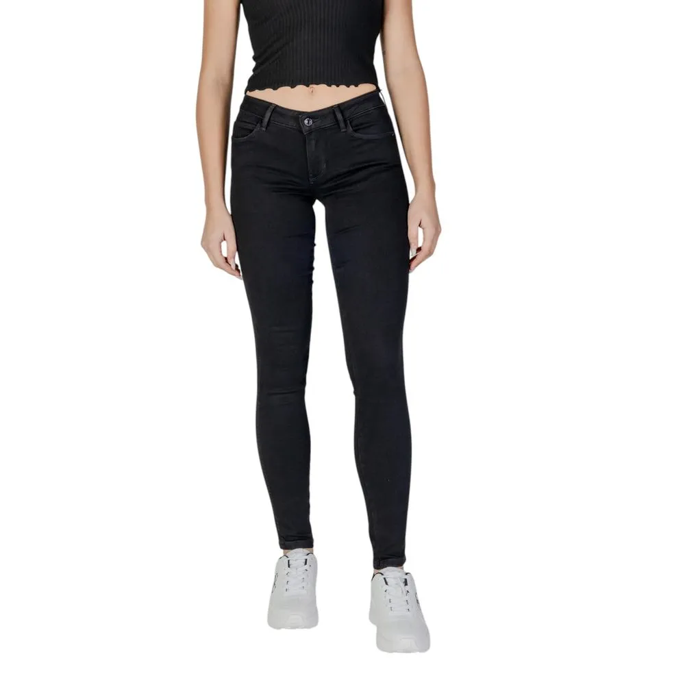 Guess Women's Black Cotton Jeans & Pant