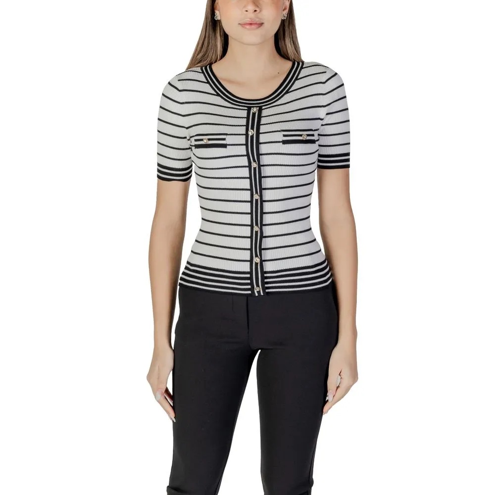 Morgan De Toi Women's White Viscose Tops & T-Shirt