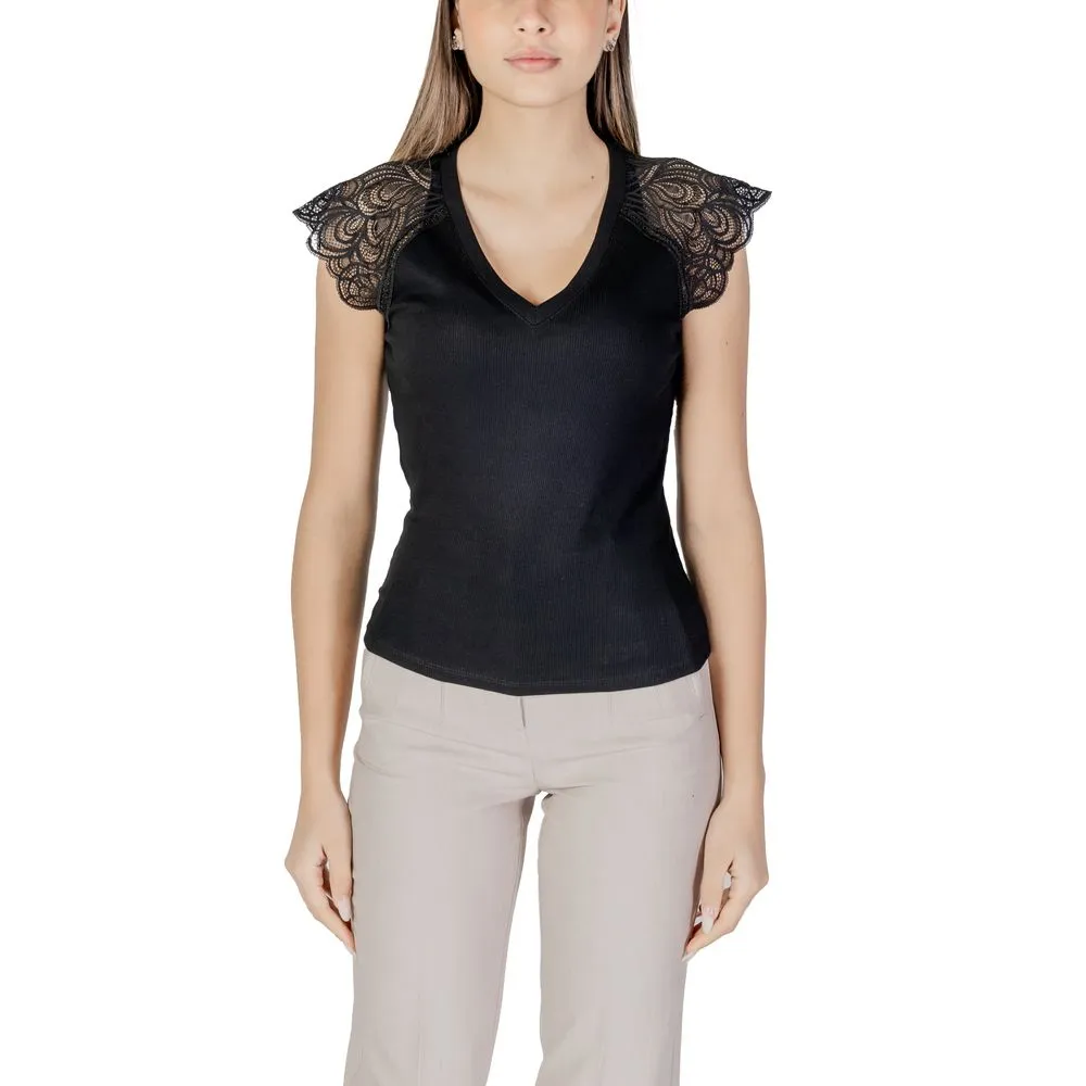 Morgan De Toi Women's Black Recycled Polyester Tops & T-Shirt