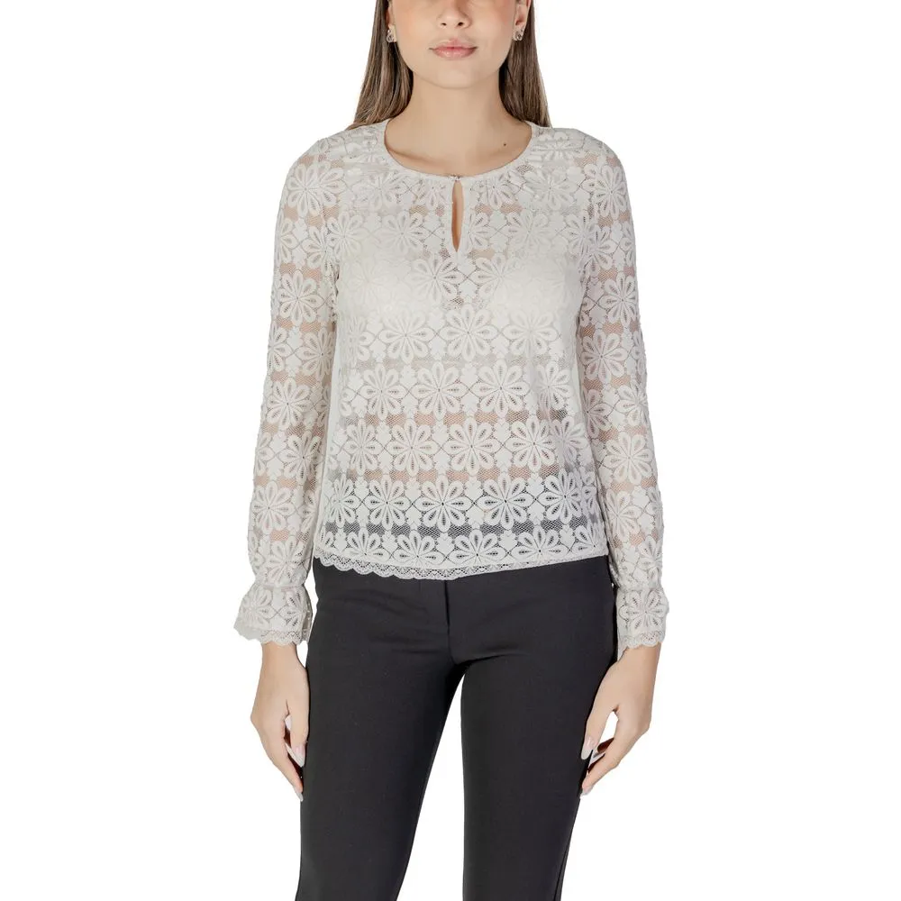 Morgan De Toi Women's Cream Polyamide Tops & T-Shirt