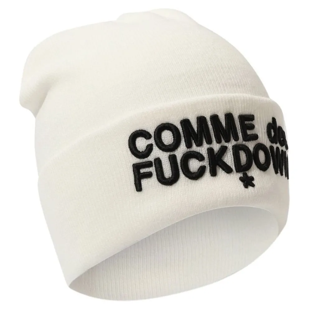 Comme Des Fuckdown Men's White Acrylic Hats & Cap