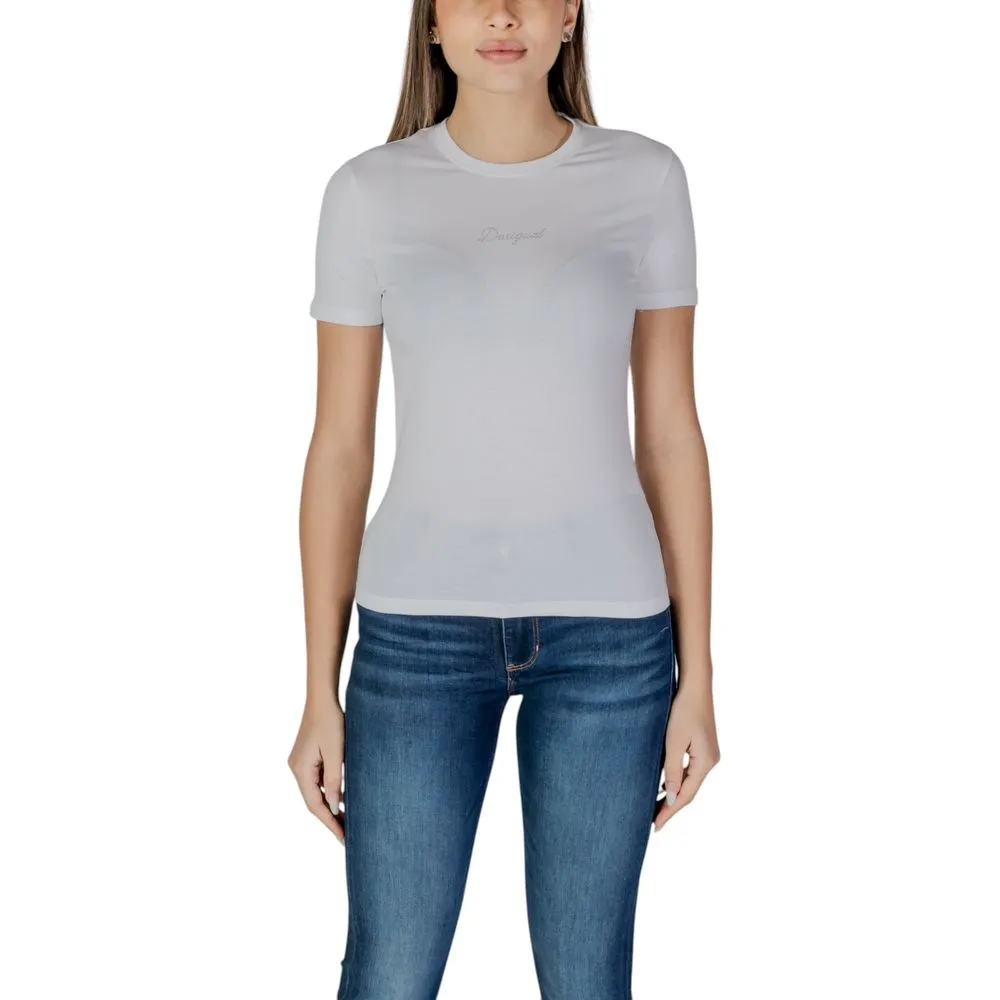Desigual Women's White Cotton Tops & T-Shirt