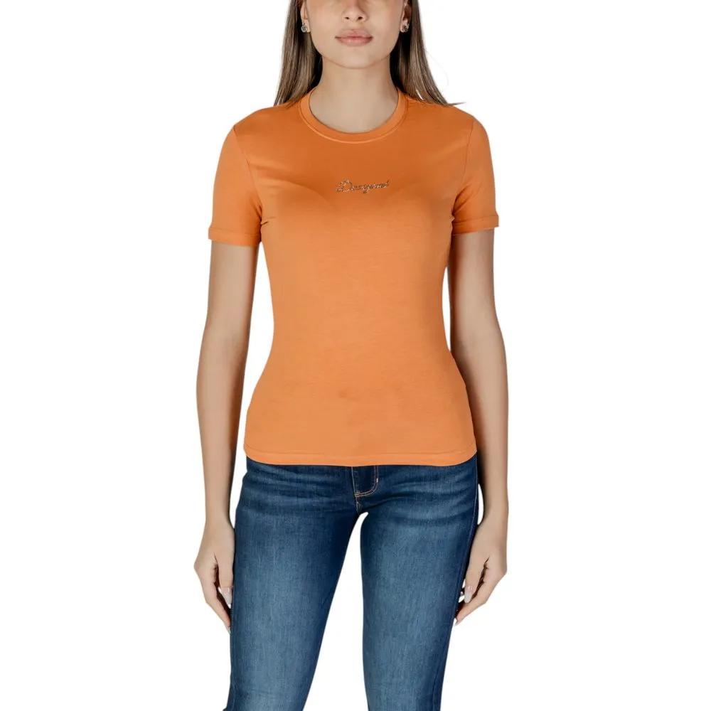 Desigual Women's Orange Cotton Tops & T-Shirt