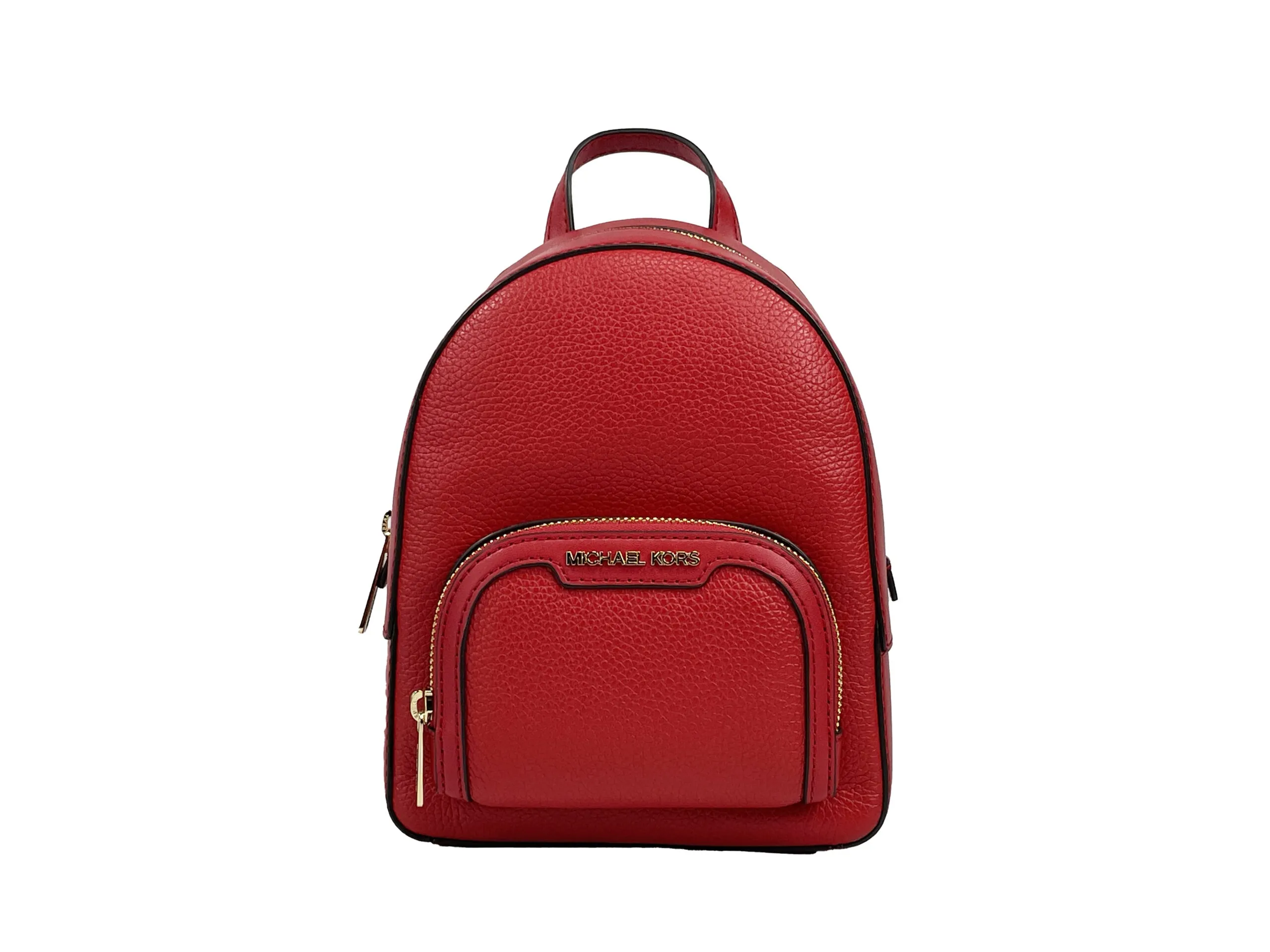 Michael Kors Women's Jaycee Mini XS Leather Zip Pocket Backpack Red