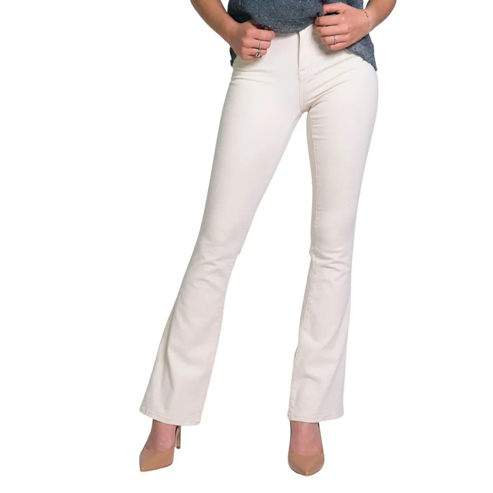 Only Women's Cream Cotton Jeans & Pant