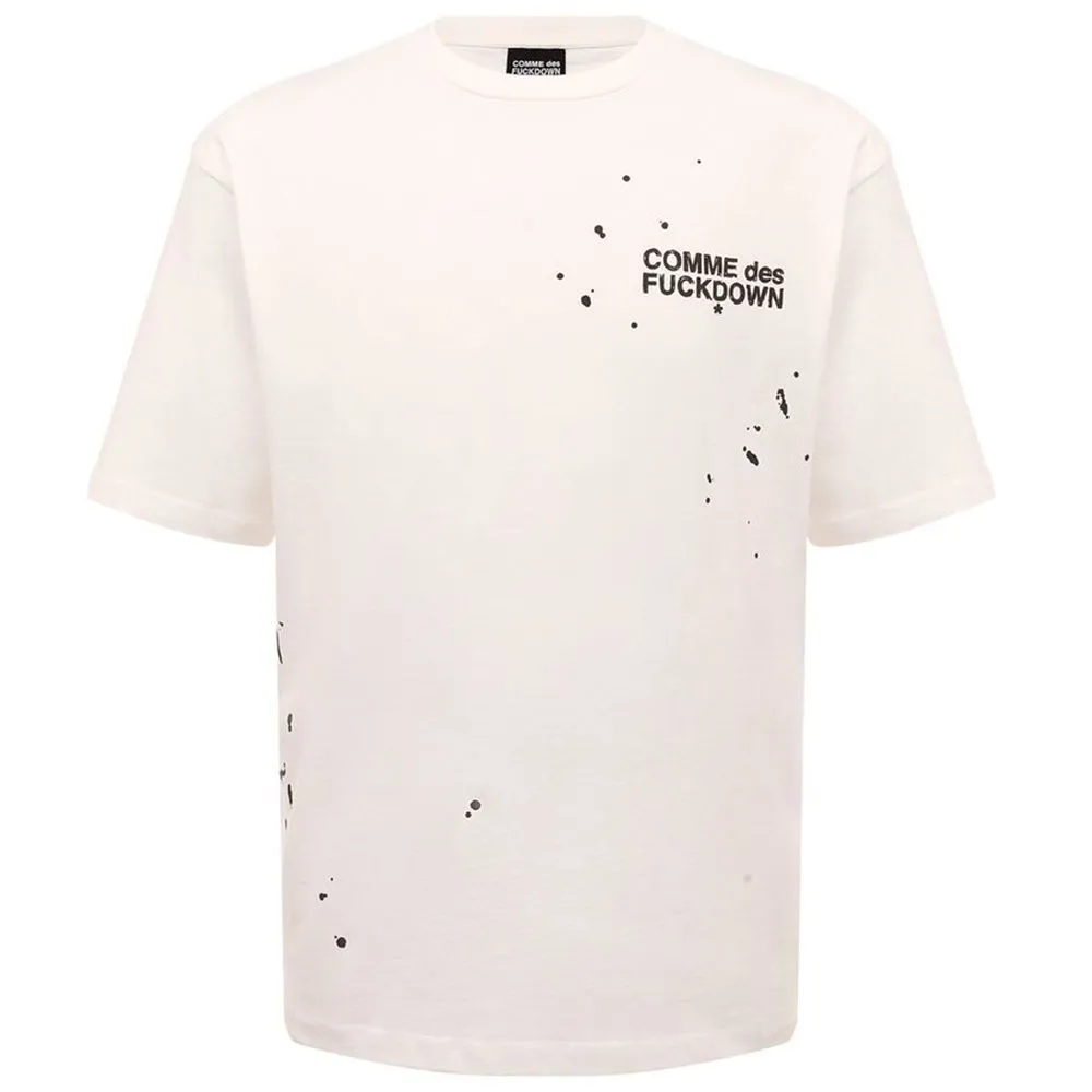 Comme Des Fuckdown Men's White Cotton T-Shirt