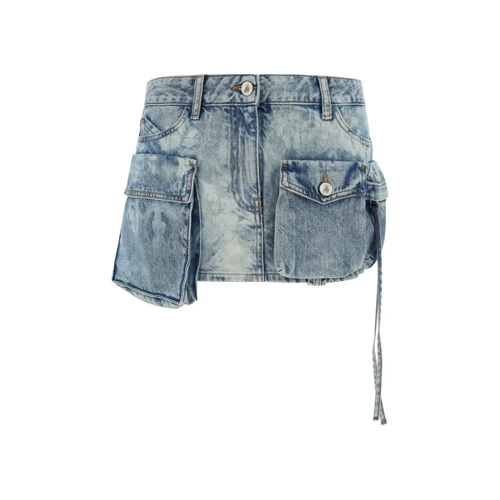 The Attico Women's Denim Mini Skirt