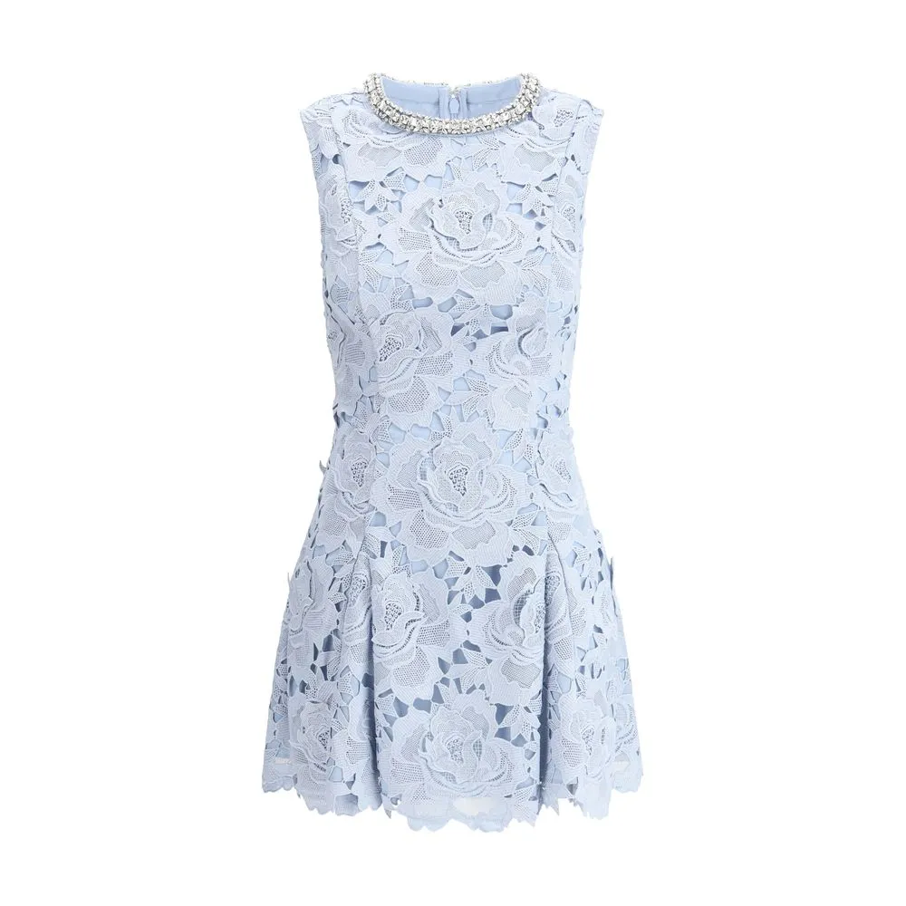Self-Portrait Women's lace Mini Dress with jewel collar