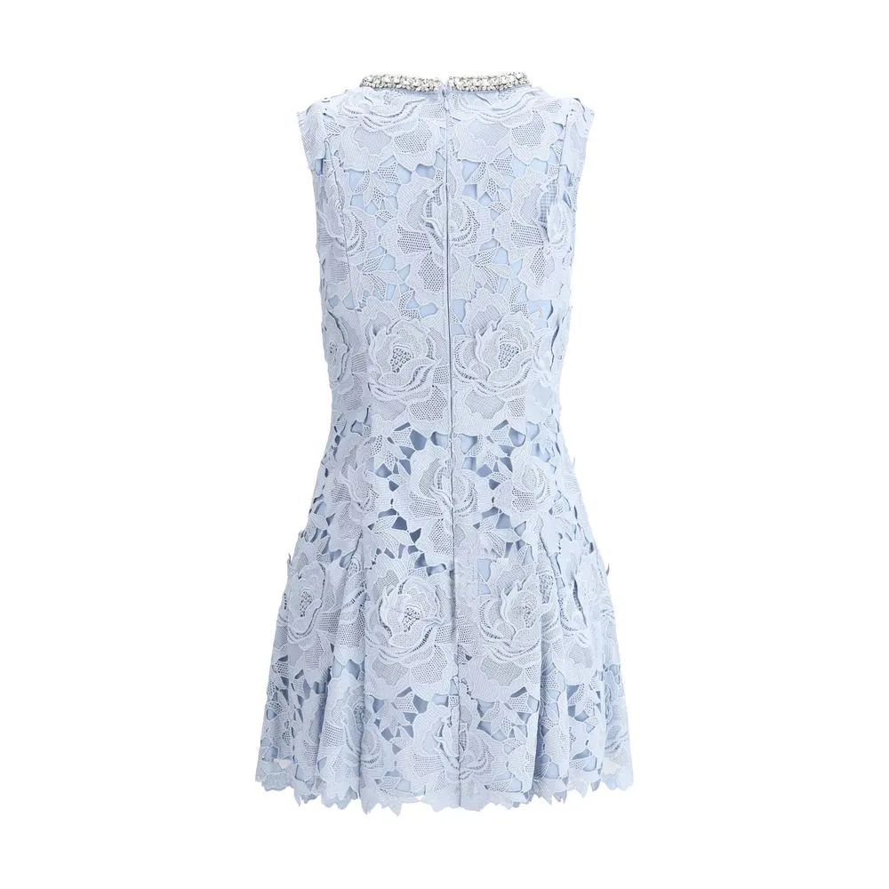 Self-Portrait Women's lace Mini Dress with jewel collar