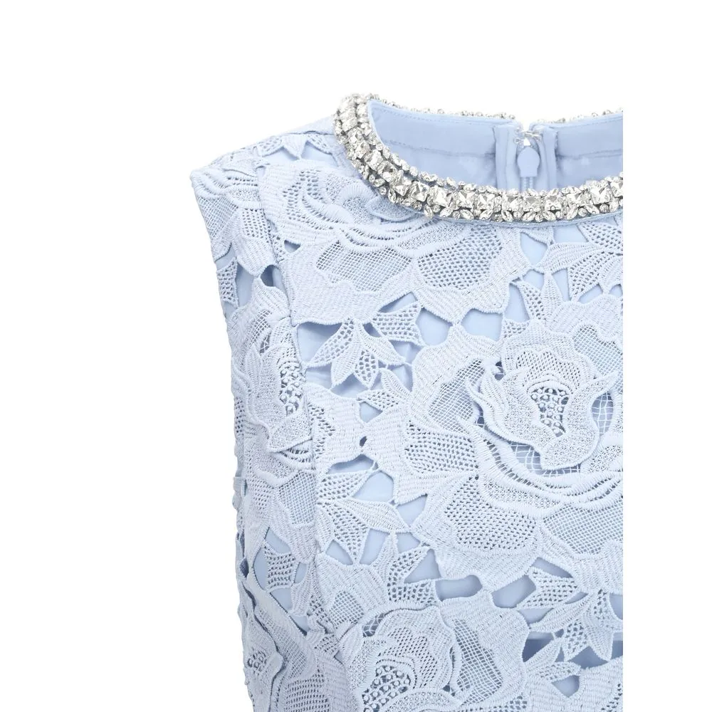 Self-Portrait Women's lace Mini Dress with jewel collar