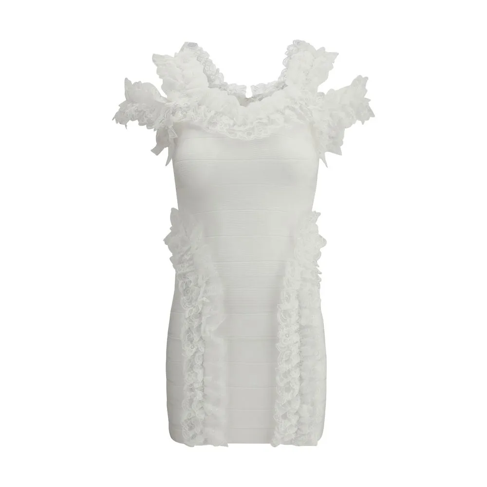 Self-Portrait Women's Knit Ruffle Mini Dress