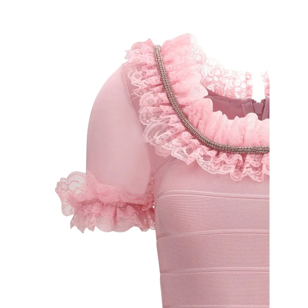 Self-Portrait Women's Ruffle Knit Mini Dres