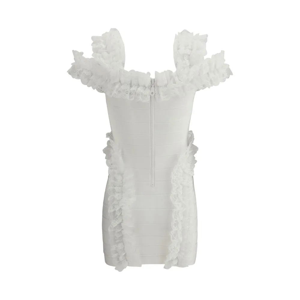 Self-Portrait Women's Knit Ruffle Mini Dress
