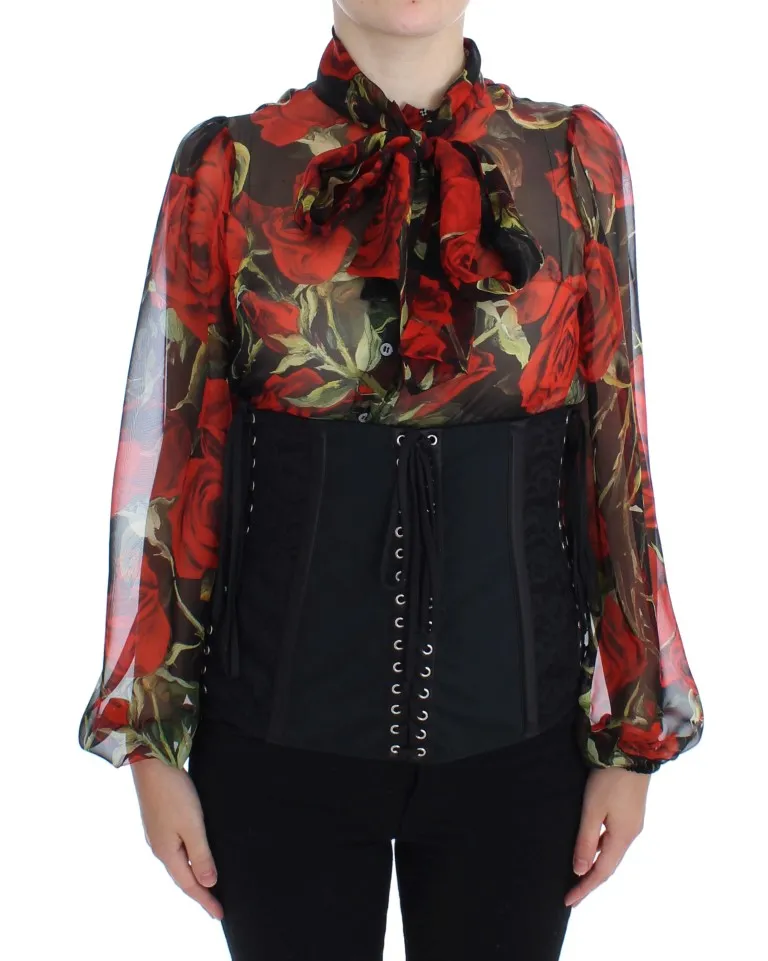 Dolce & Gabbana Women's Elegant Black Floral Brocade Corset Belt