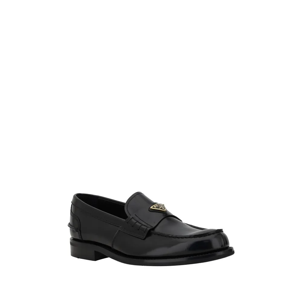 Prada Men's Triangular plaque Loafers