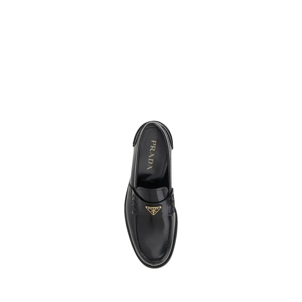 Prada Men's Triangular plaque Loafers