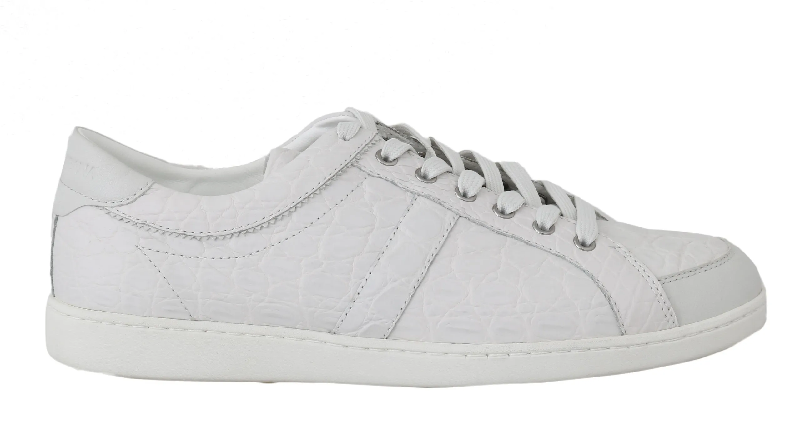 Dolce & Gabbana Men's Exquisite White Caiman Crocodile Sneakers