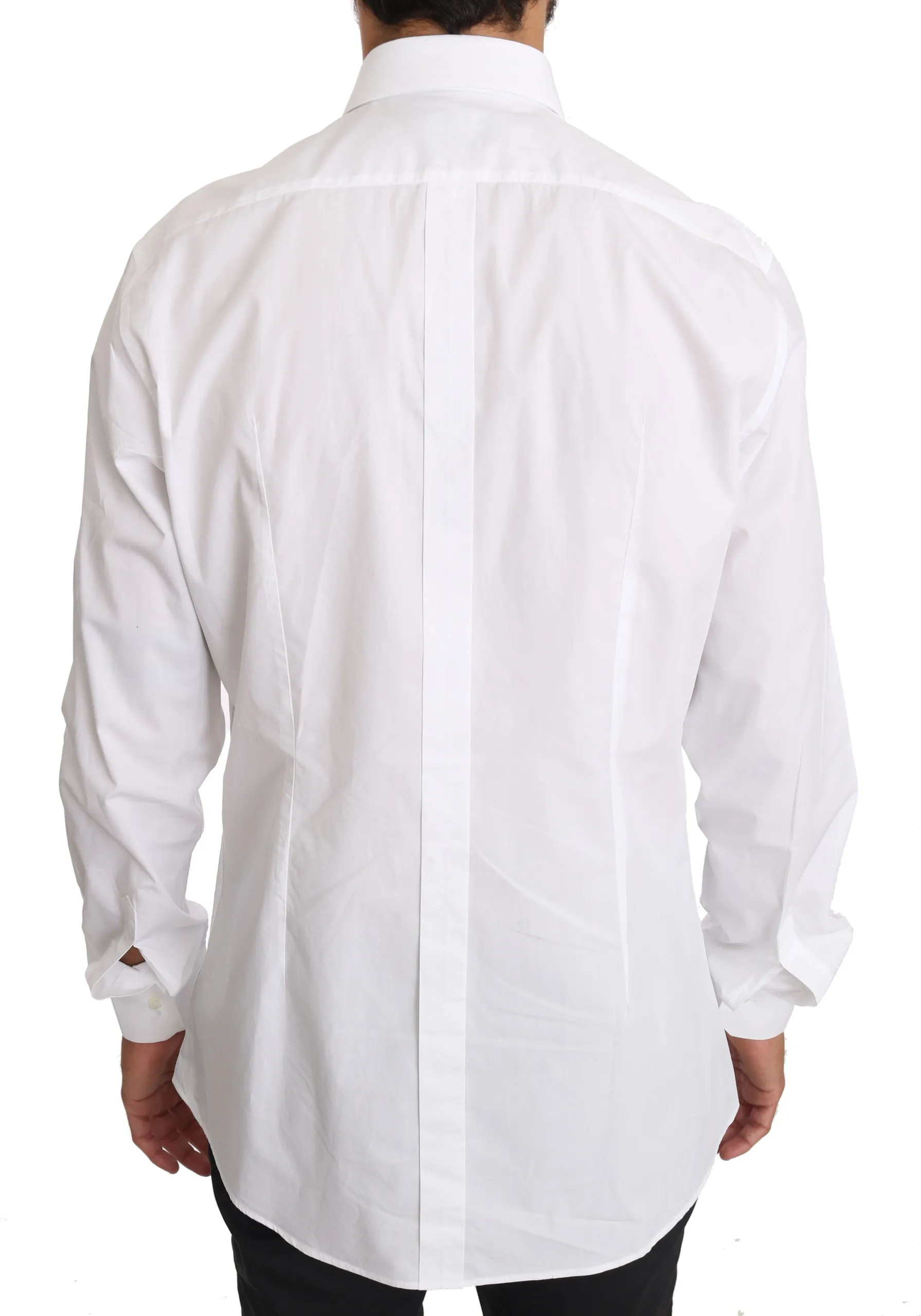 Dolce & Gabbana Men's Elegant Slim Fit Dress Shirt in Pure White