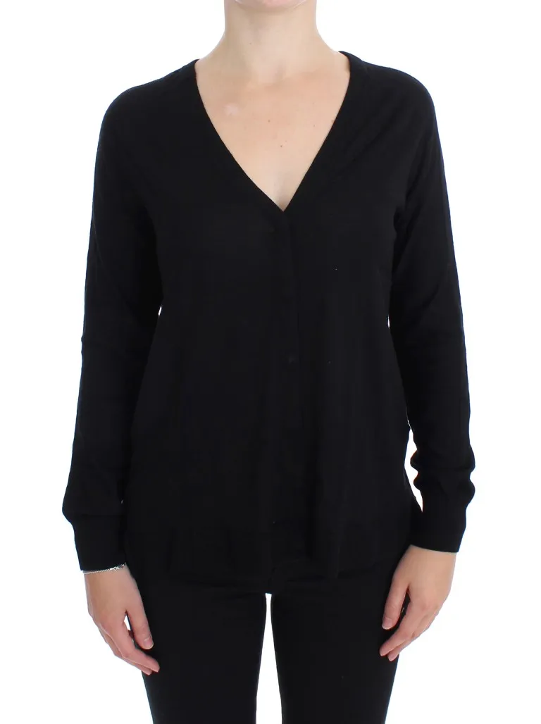 Dolce & Gabbana Women's Elegant Black Wool Cardigan Sweater