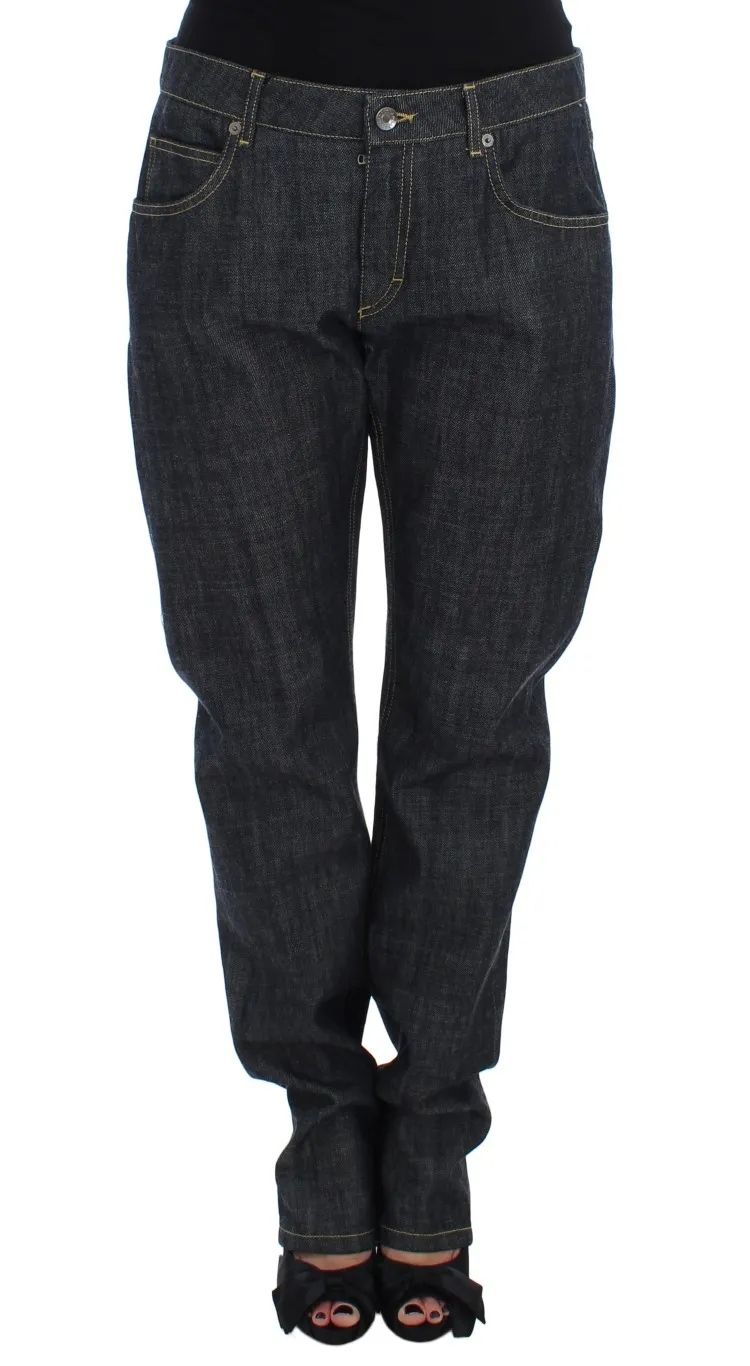 Dolce & Gabbana Women's Elegant Oversize Boyfriend Jeans in Dark Blue