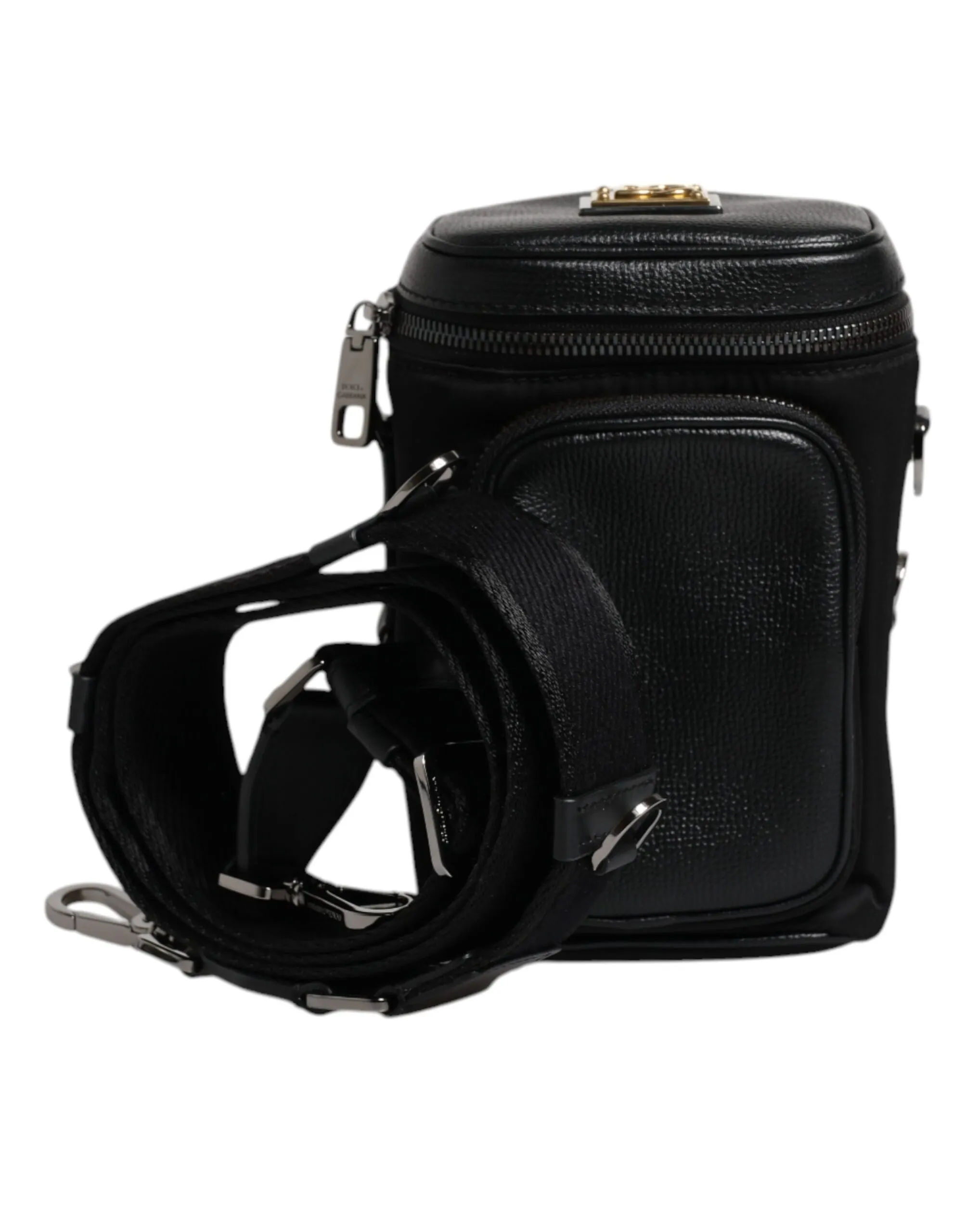 Dolce & Gabbana Men's Black Leather Logo Purse Crossbody Camera Bag