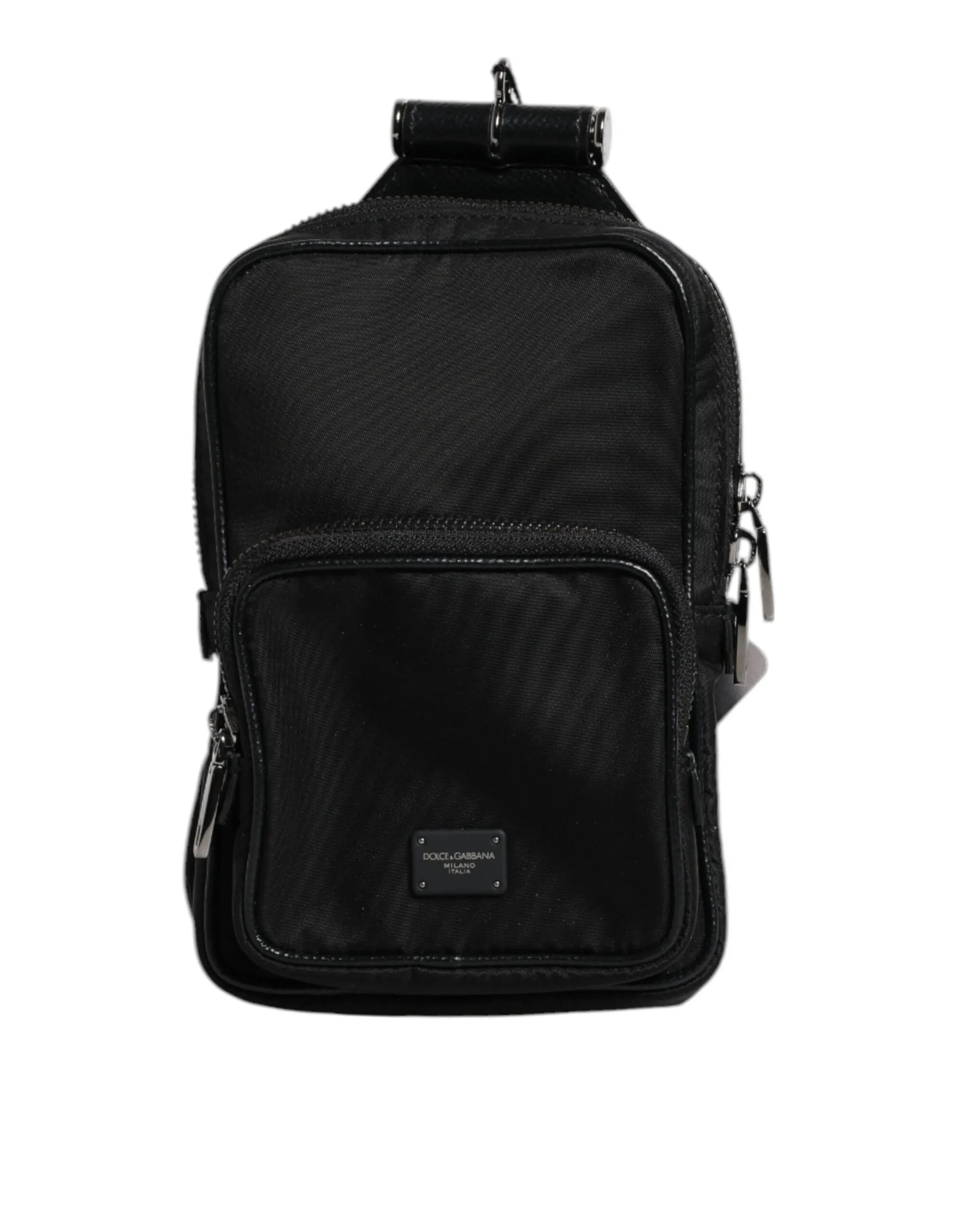 Dolce & Gabbana Men's Black Leather Purse Lanyard Crossbody Bag