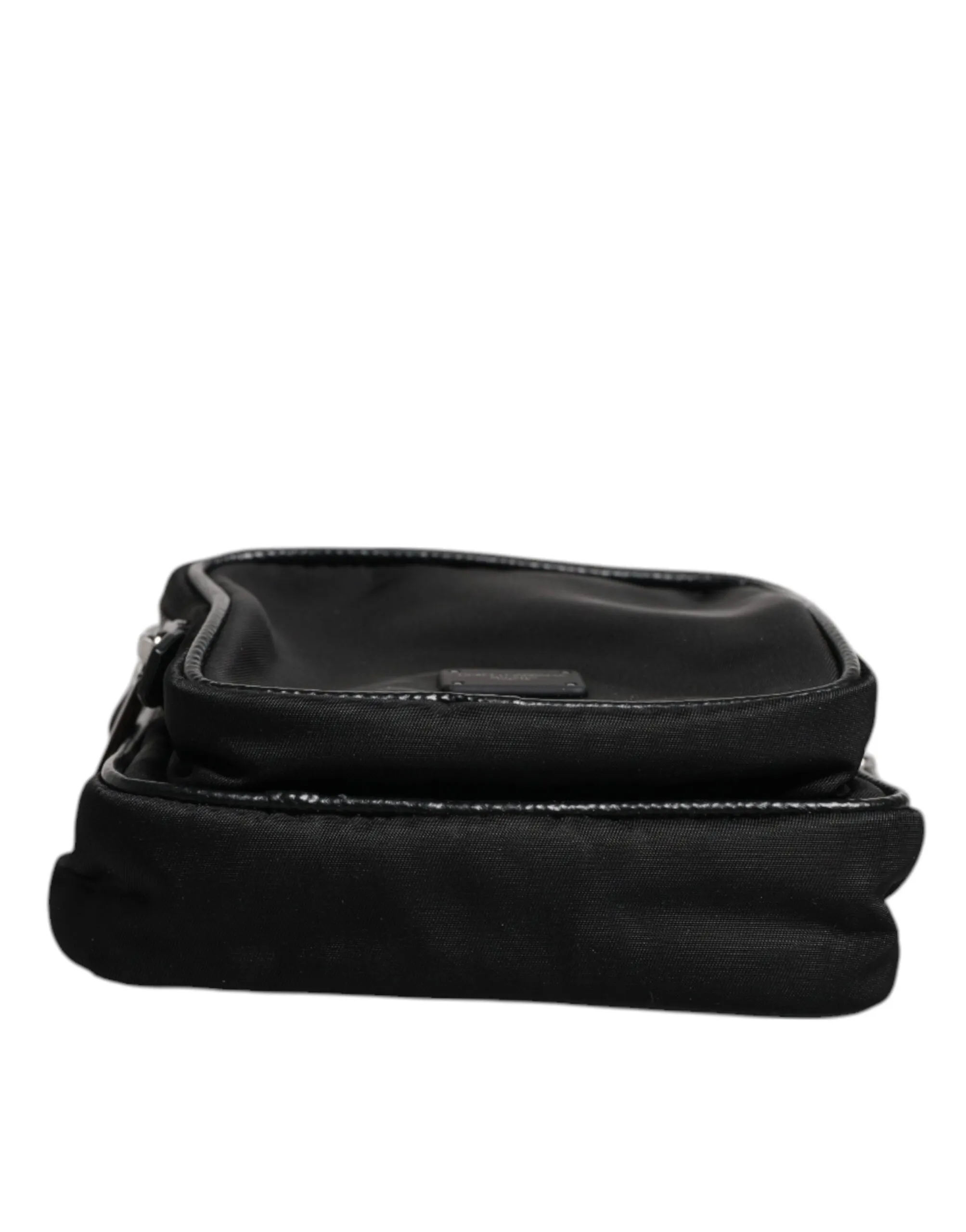 Dolce & Gabbana Men's Black Leather Purse Lanyard Crossbody Bag