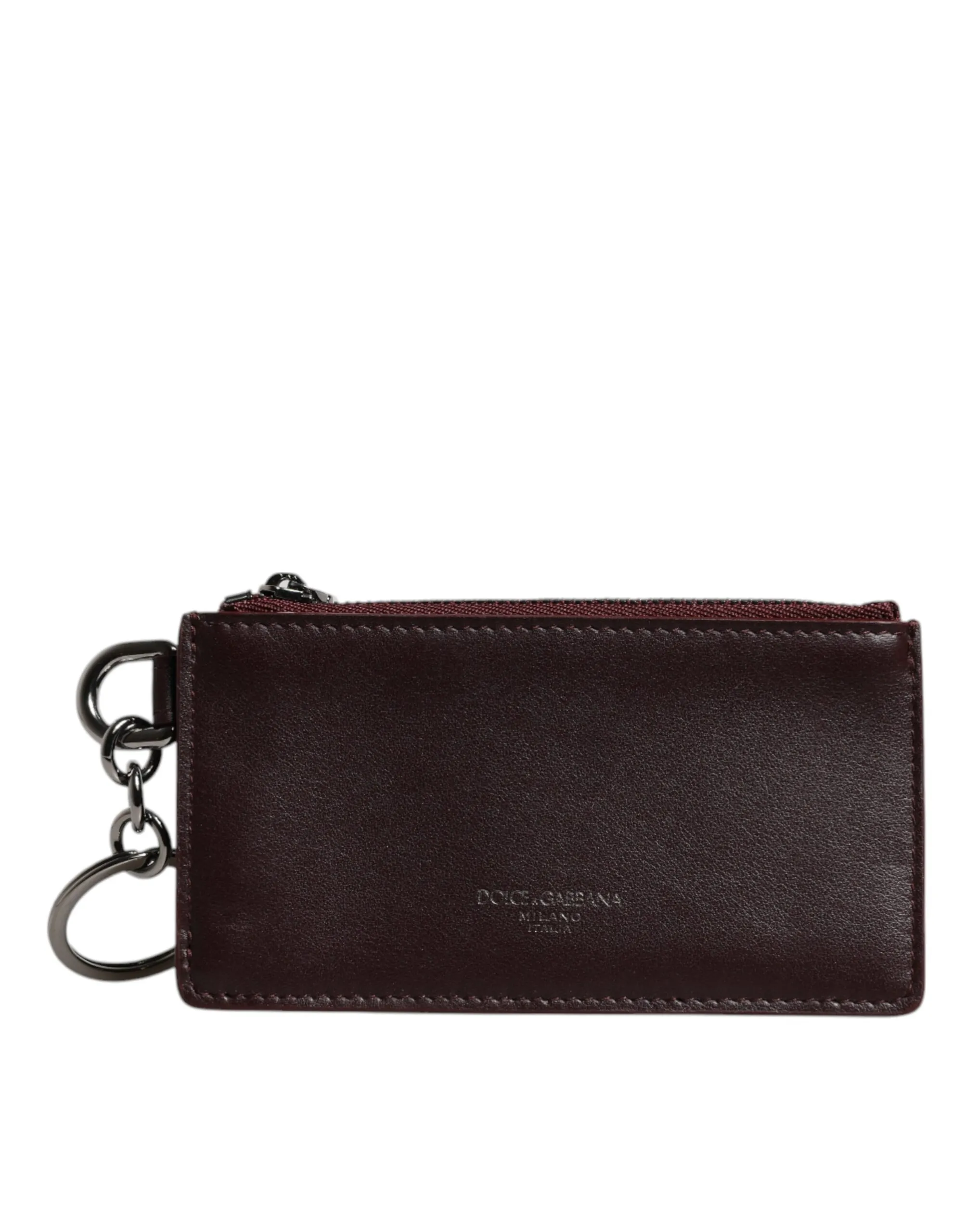 Dolce & Gabbana Men's Brown Calfskin Leather DG Logo Card Holder Wallet