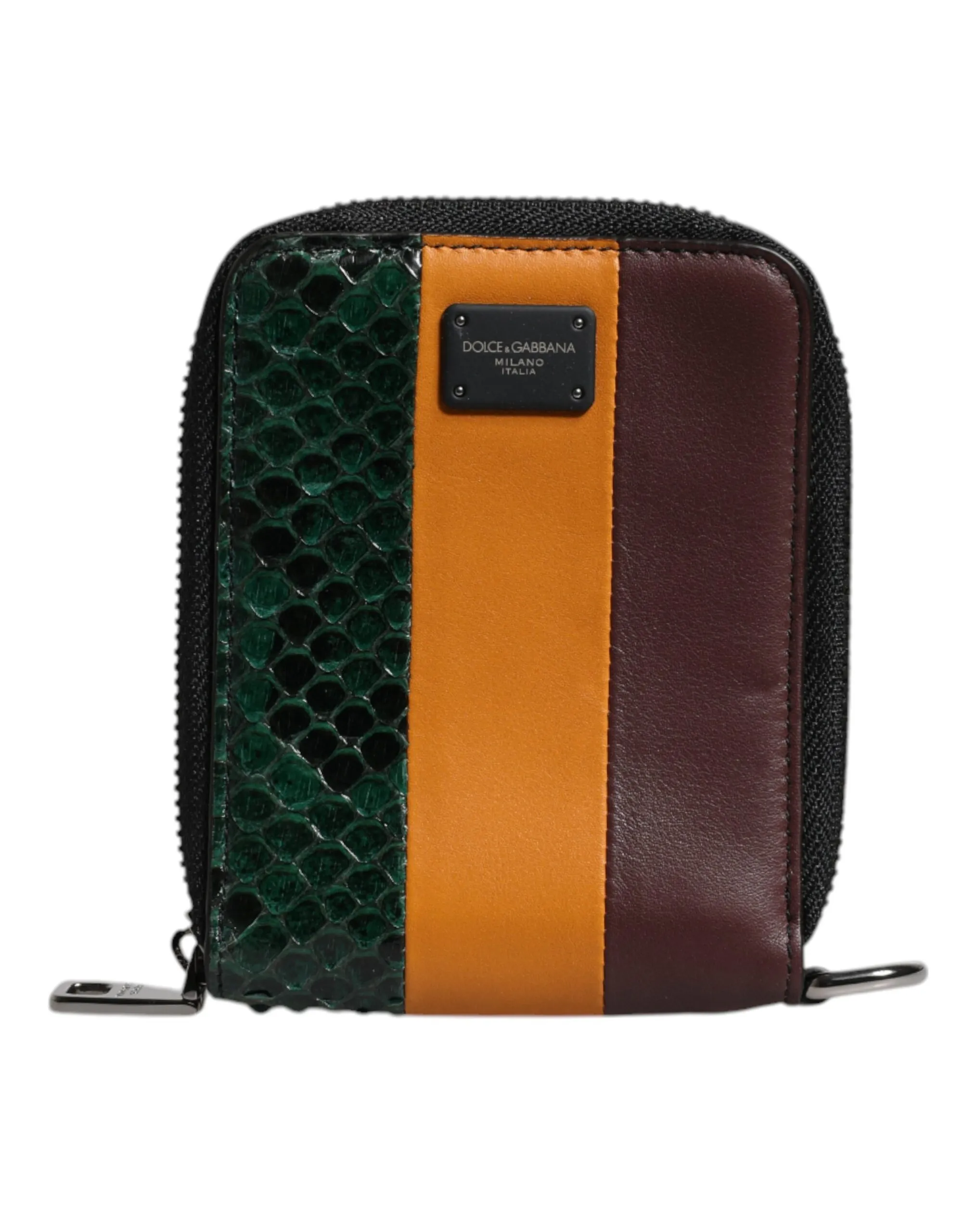 Dolce & Gabbana Women's Multicolor Exotic Leather DG Bifold Card Holder Wallet