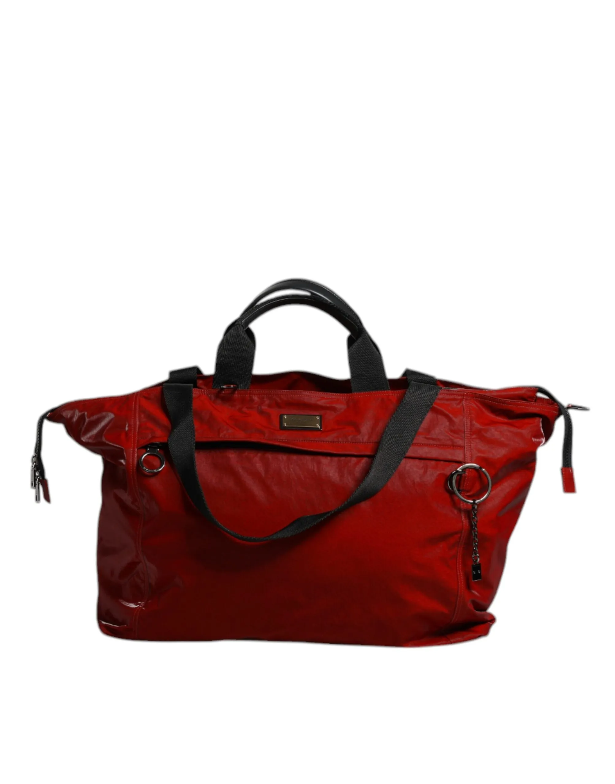 Dolce & Gabbana Men's Red Nylon Calfskin Hand Shoulder Duffel Bag
