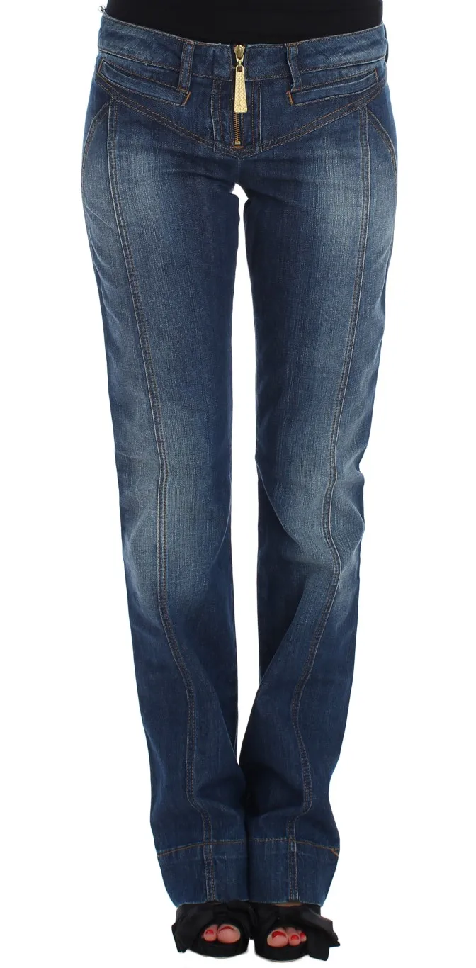 Cavalli Women's Chic Boot Cut Blue Wash Denim