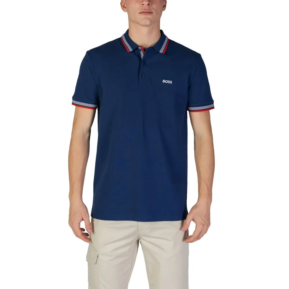 Hugo Boss Men's Light Blue Cotton Polo Shirt