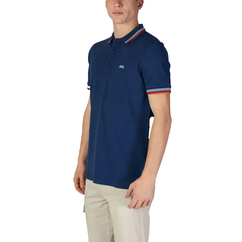 Hugo Boss Men's Light Blue Cotton Polo Shirt