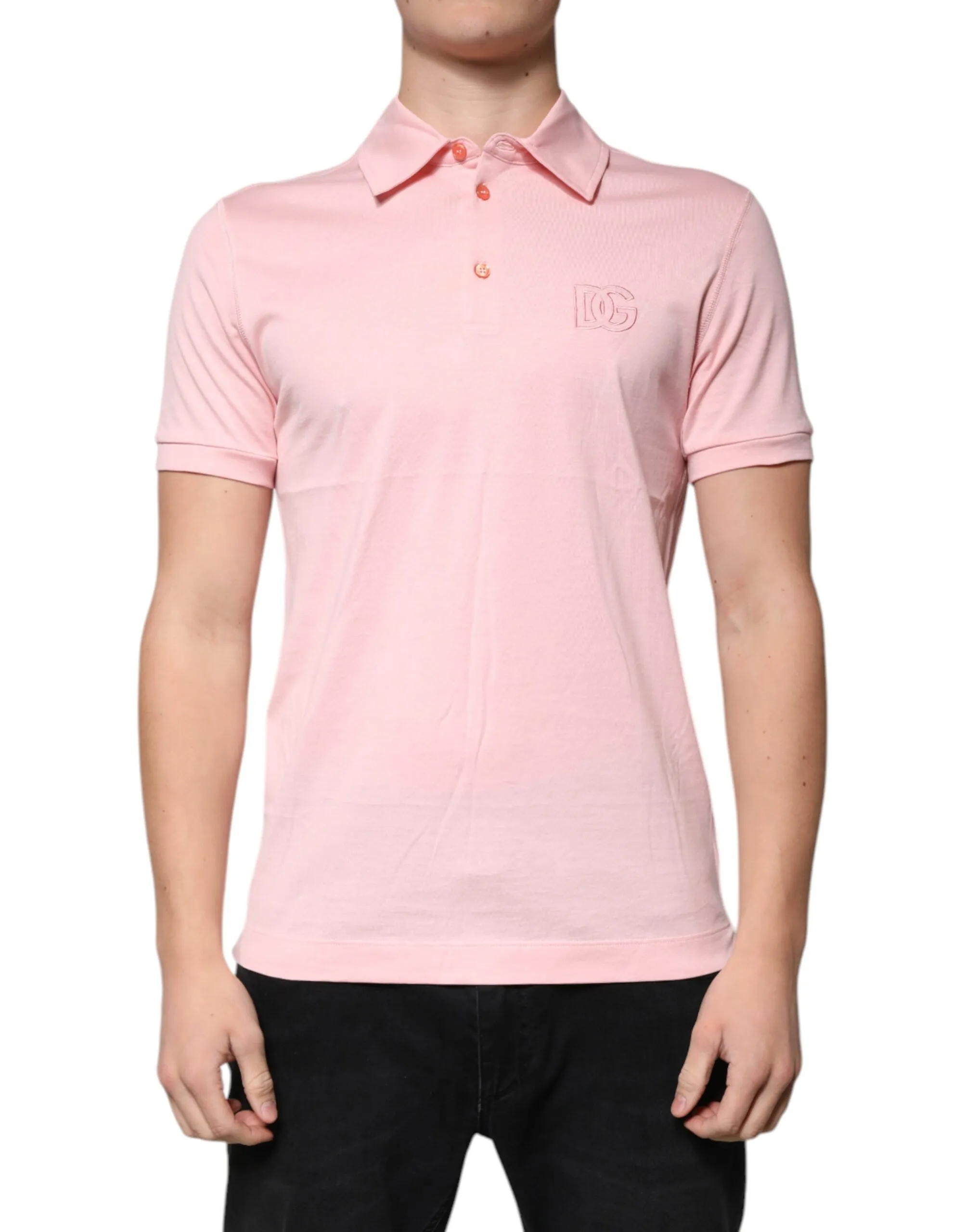 Dolce & Gabbana Pink Collared Short Sleeves Men Polo T-shirt
