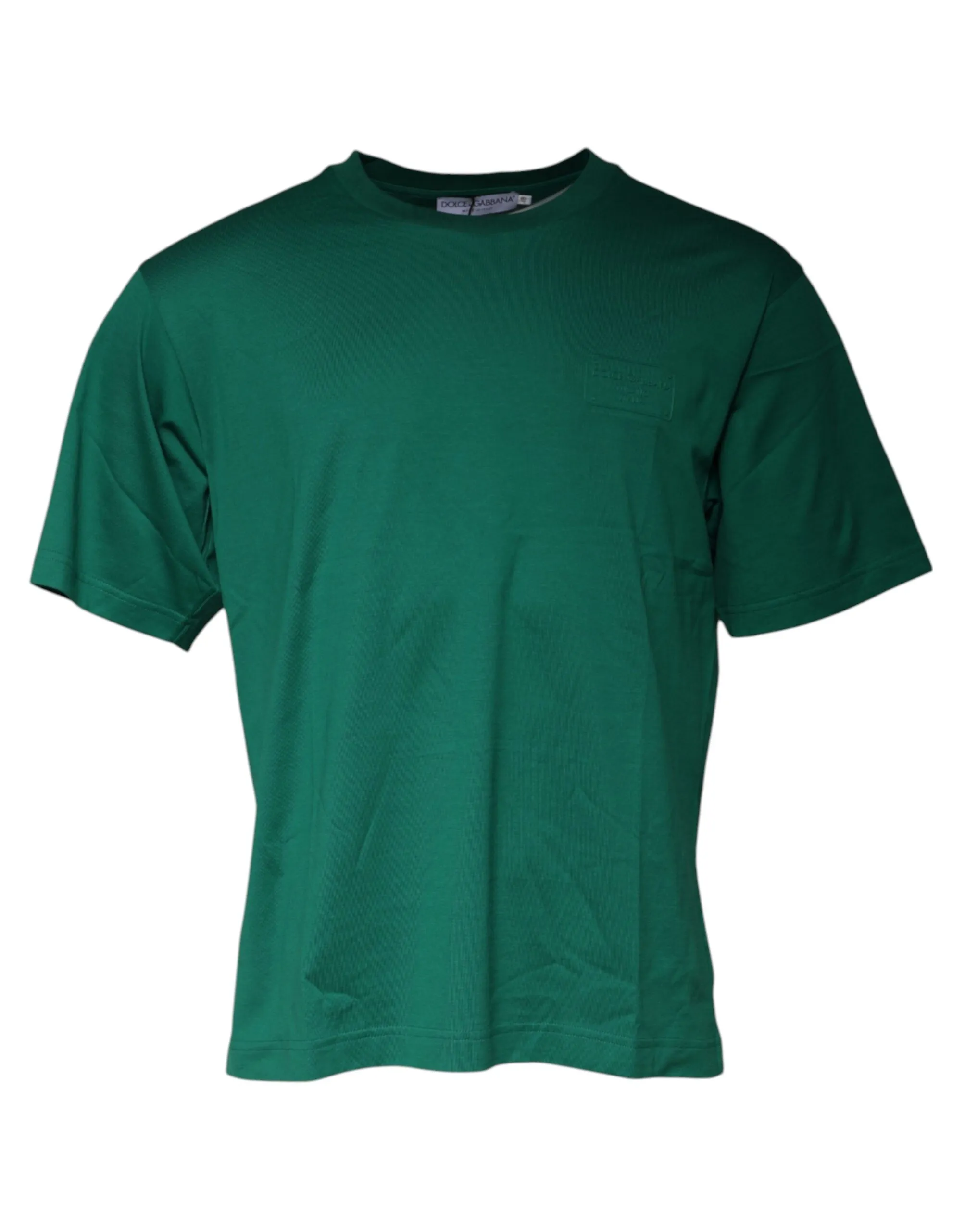 Dolce & Gabbana Men's Green Logo Crew Neck Short Sleeves T-shirt