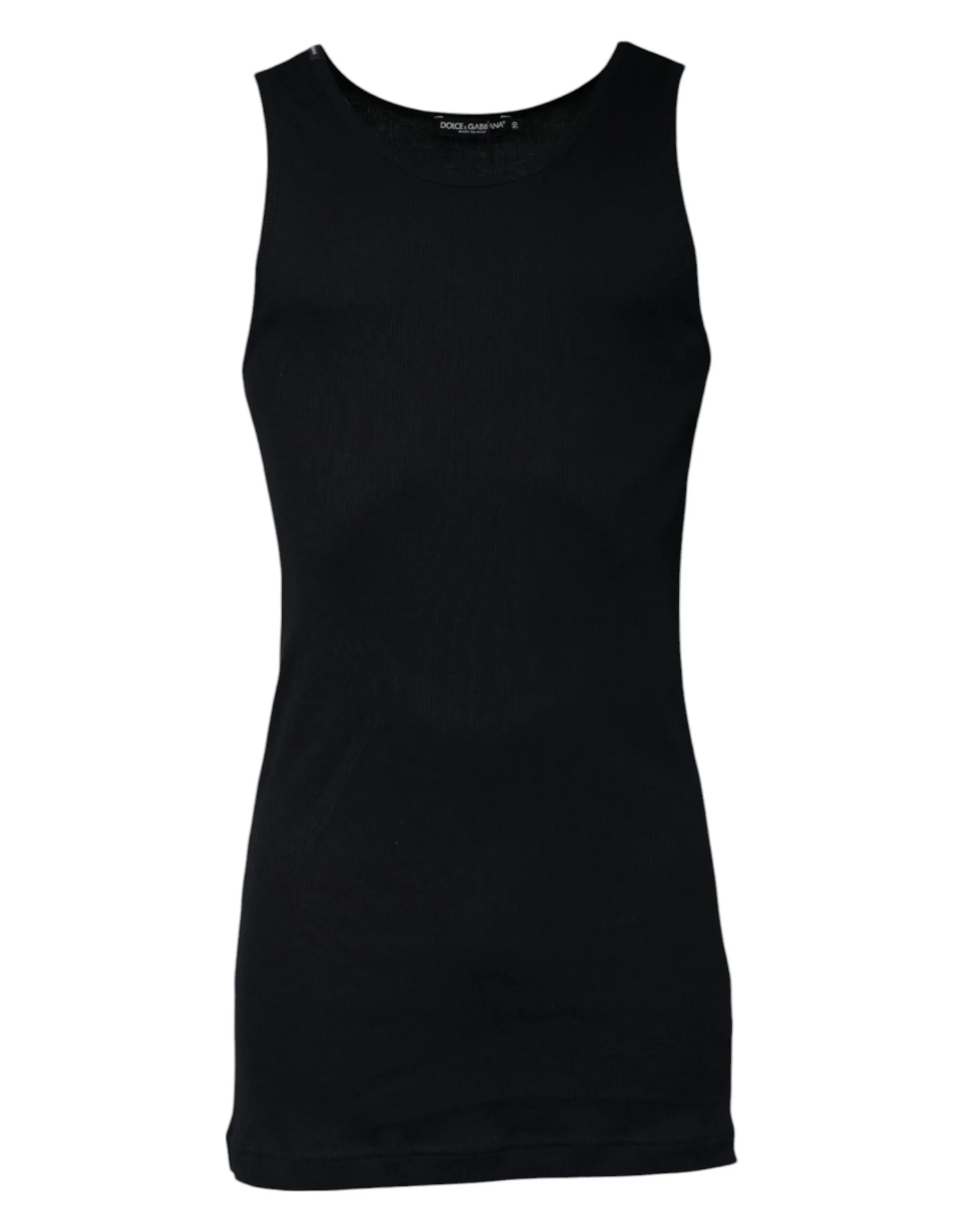Dolce & Gabbana Men's Black Cotton Sleeveless Round Neck Tank T-shirt