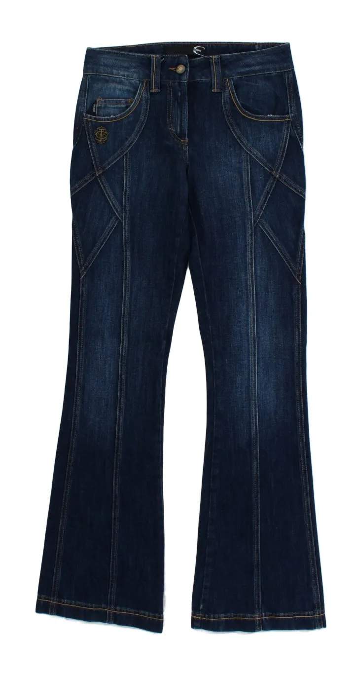 Cavalli Women's Elegant Flare Leg Low Waist Denim