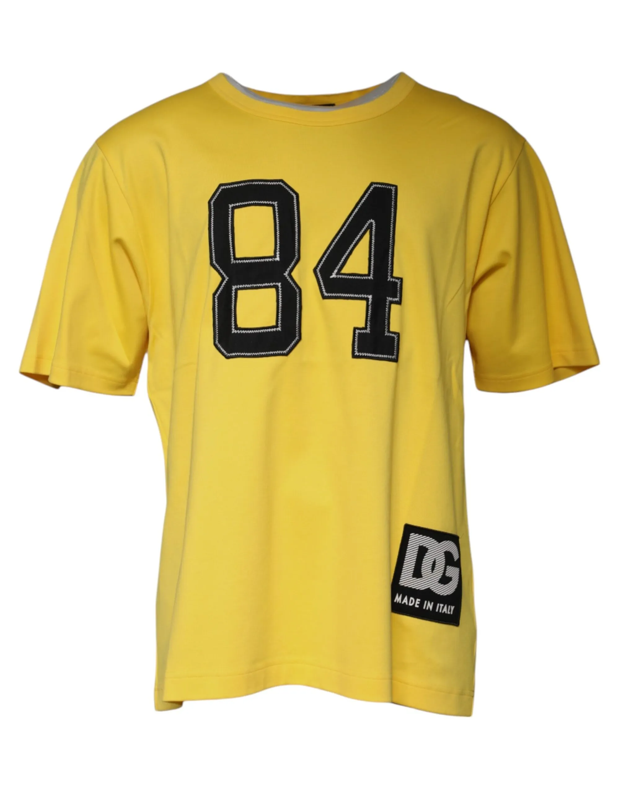 Dolce & Gabbana Men's Yellow Crew Neck Short Sleeves T-shirt