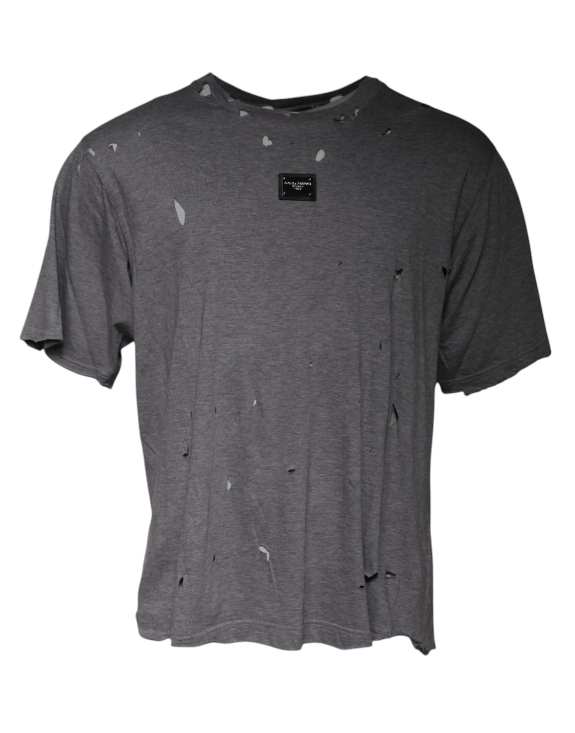 Dolce & Gabbana Men's Gray Logo Crew Neck Short Sleeves T-shirt