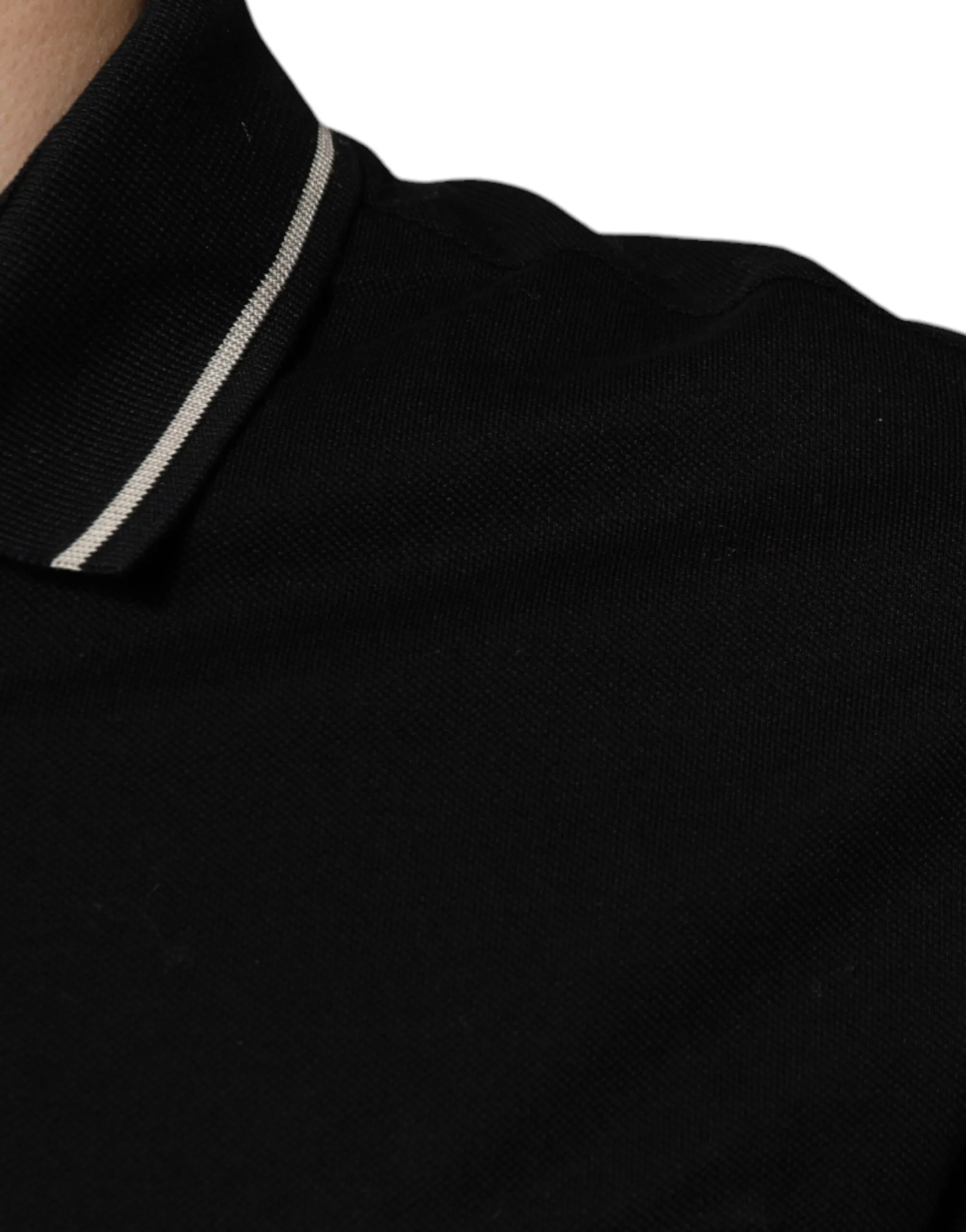 Dolce & Gabbana Men's Black White Cotton Short Sleeves Polo T-shirt