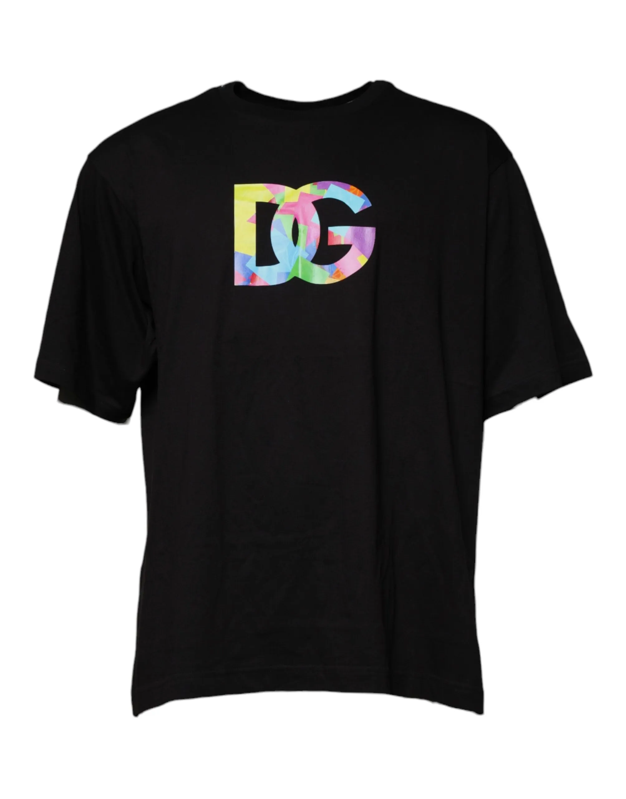 Dolce & Gabbana Men's Black Logo Print Cotton Crew Neck T-shirt