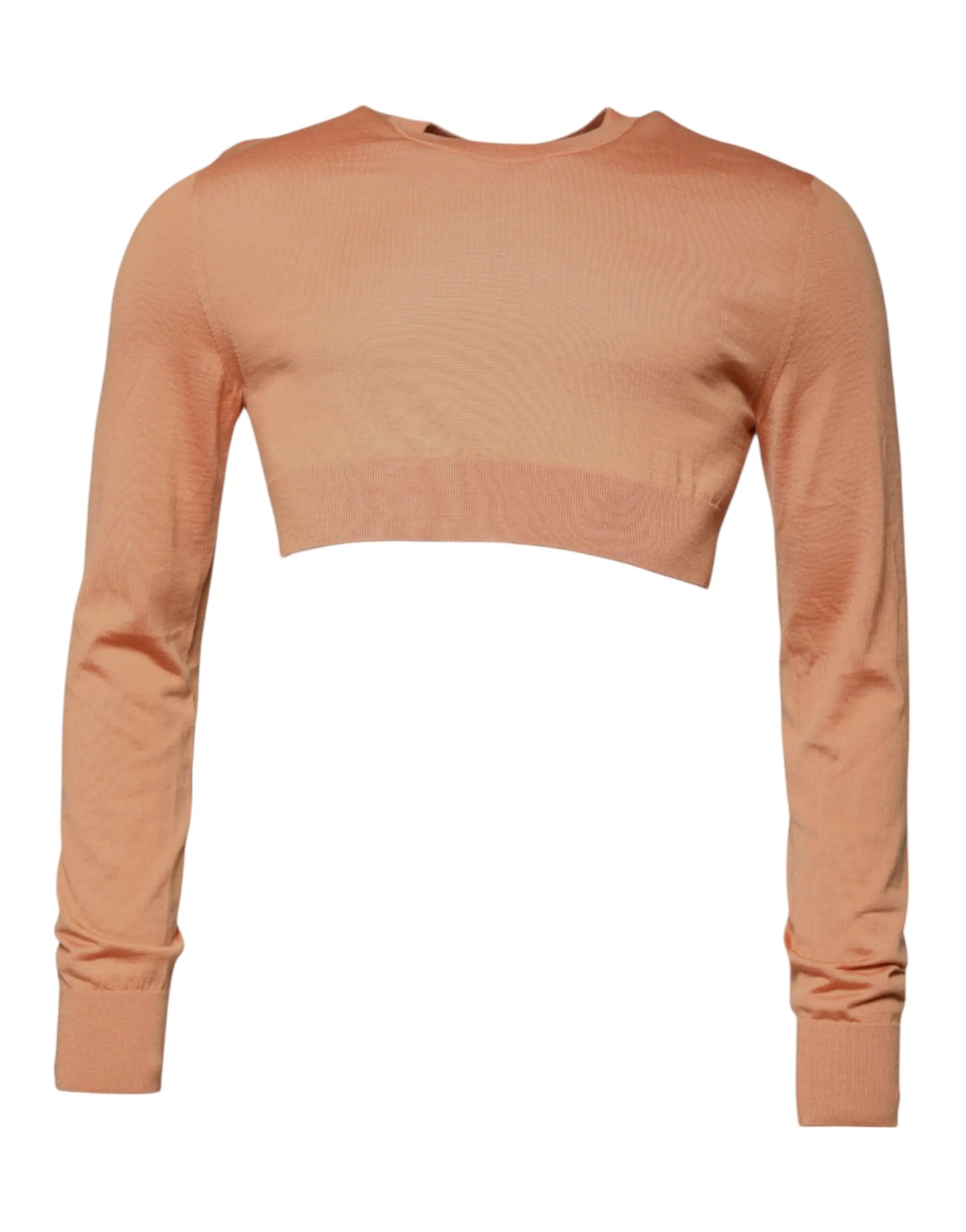 Dolce & Gabbana Men's Beige Wool Crewneck Pullover Cropped Sweater