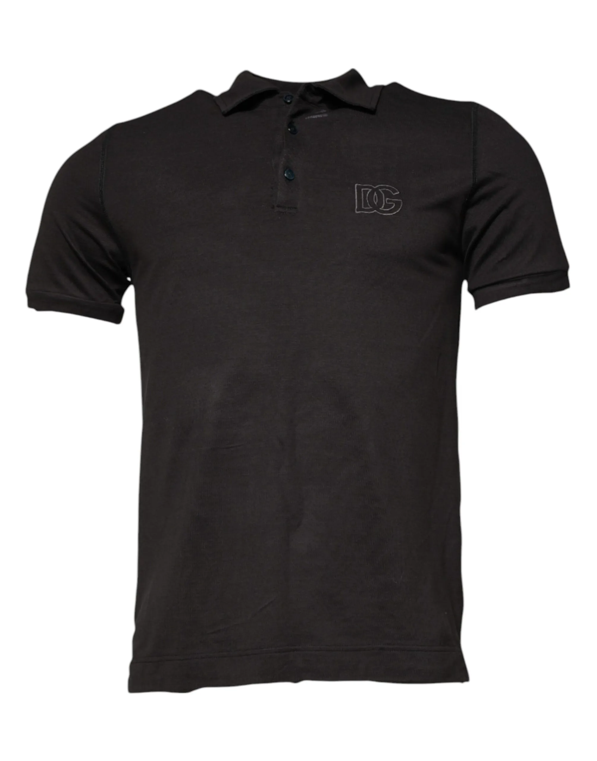 Dolce & Gabbana Men's Dark Gray Collared Short Sleeves Polo T-shirt