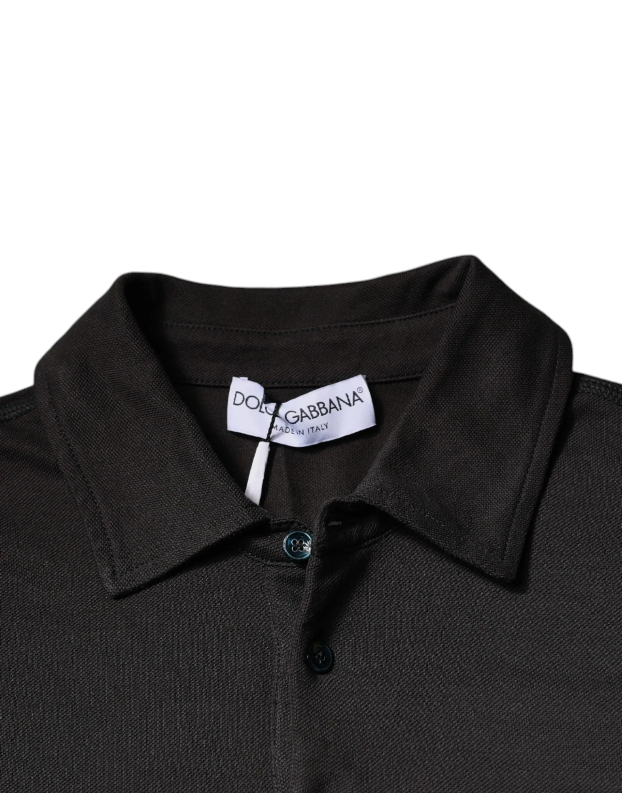 Dolce & Gabbana Men's Dark Gray Collared Short Sleeves Polo T-shirt
