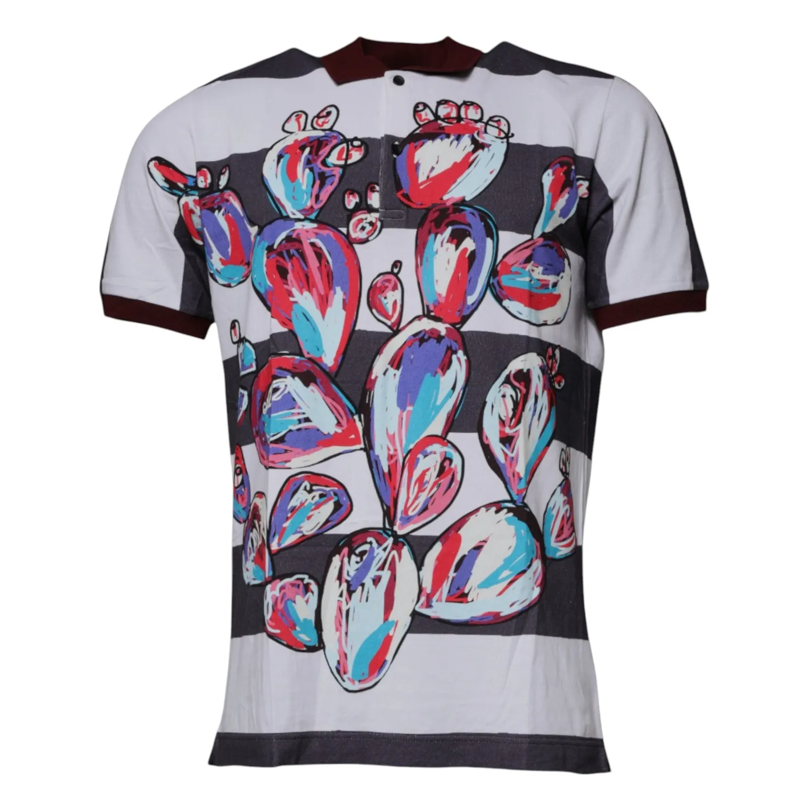 Dolce & Gabbana Men's Multicolor Graphic Collared Polo T-shirt