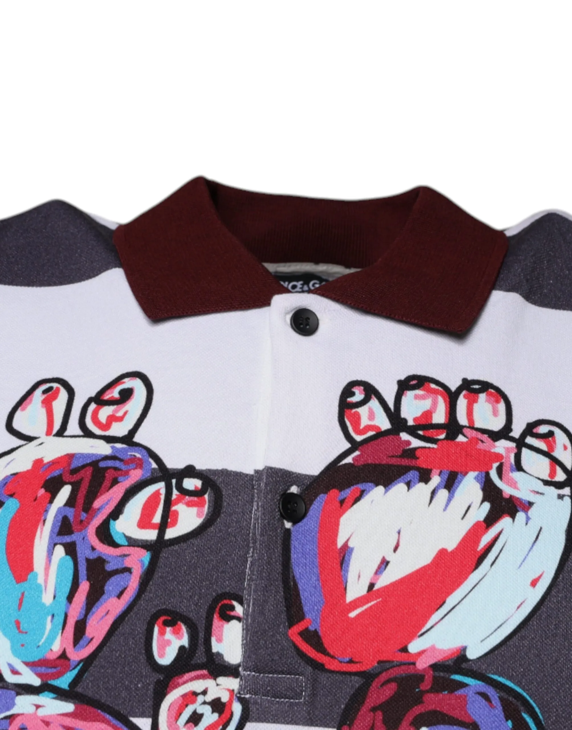 Dolce & Gabbana Men's Multicolor Graphic Collared Polo T-shirt
